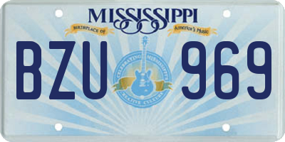 MS license plate BZU969