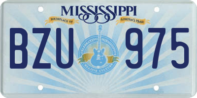 MS license plate BZU975
