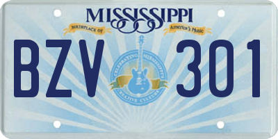 MS license plate BZV301