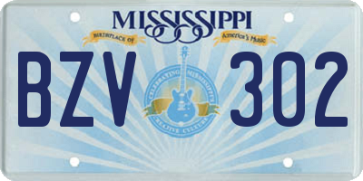 MS license plate BZV302