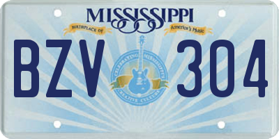 MS license plate BZV304