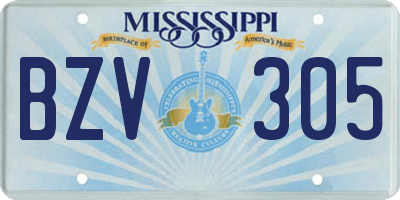 MS license plate BZV305