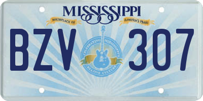 MS license plate BZV307