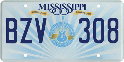 MS license plate BZV308