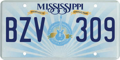 MS license plate BZV309