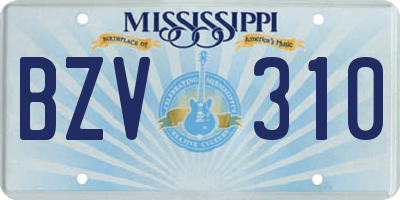 MS license plate BZV310