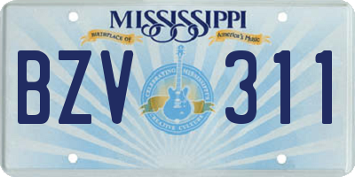 MS license plate BZV311