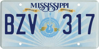 MS license plate BZV317