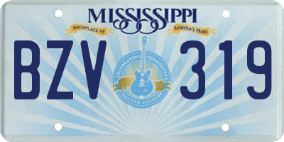 MS license plate BZV319