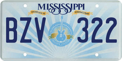 MS license plate BZV322