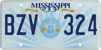 MS license plate BZV324