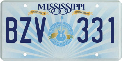 MS license plate BZV331