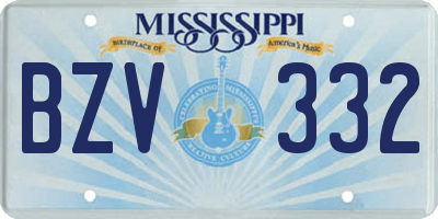 MS license plate BZV332