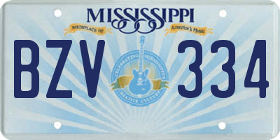 MS license plate BZV334