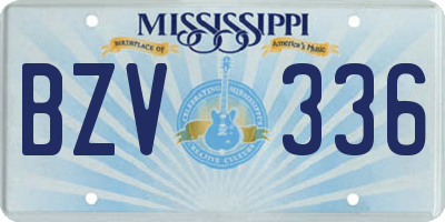 MS license plate BZV336