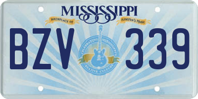 MS license plate BZV339