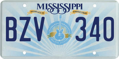 MS license plate BZV340