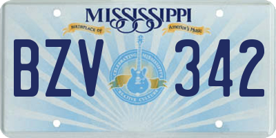 MS license plate BZV342