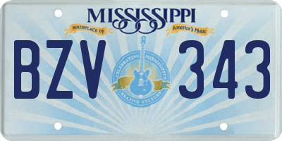 MS license plate BZV343
