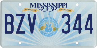 MS license plate BZV344