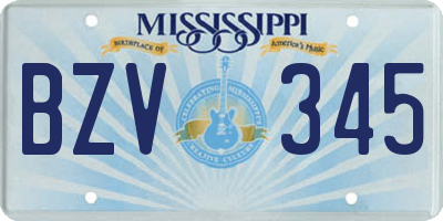 MS license plate BZV345