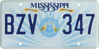 MS license plate BZV347