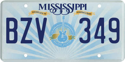 MS license plate BZV349
