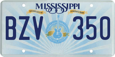 MS license plate BZV350