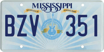 MS license plate BZV351