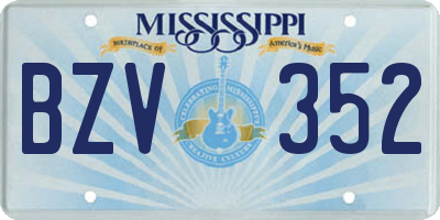 MS license plate BZV352
