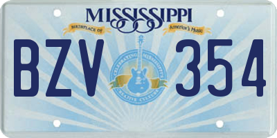MS license plate BZV354