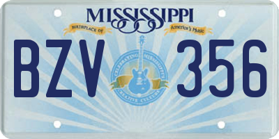 MS license plate BZV356