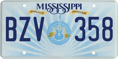 MS license plate BZV358