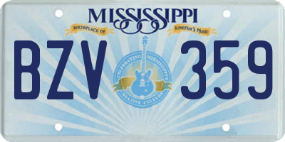 MS license plate BZV359