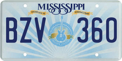 MS license plate BZV360