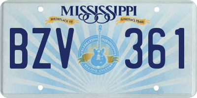 MS license plate BZV361