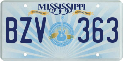 MS license plate BZV363