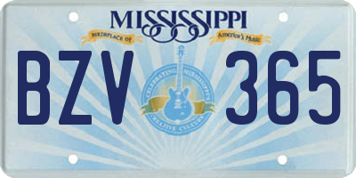 MS license plate BZV365