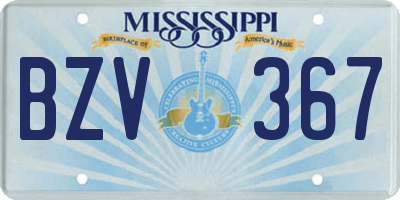 MS license plate BZV367