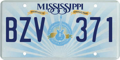 MS license plate BZV371