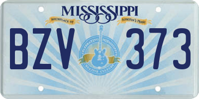 MS license plate BZV373