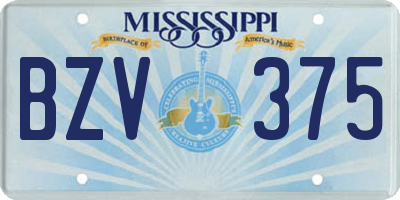 MS license plate BZV375
