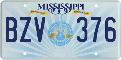 MS license plate BZV376