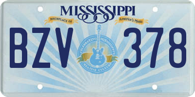 MS license plate BZV378