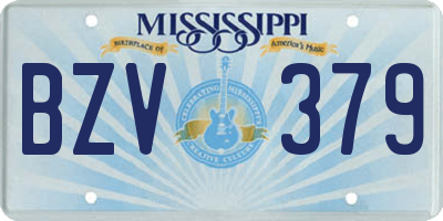 MS license plate BZV379