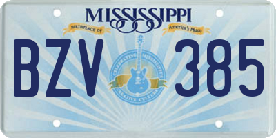 MS license plate BZV385