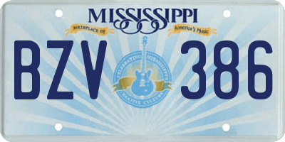 MS license plate BZV386