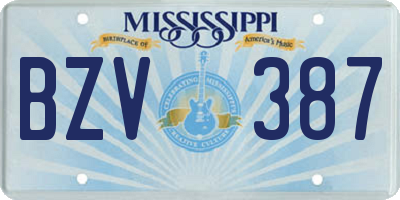 MS license plate BZV387