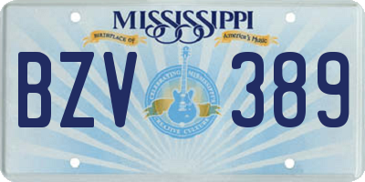 MS license plate BZV389