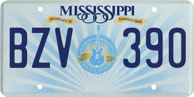 MS license plate BZV390
